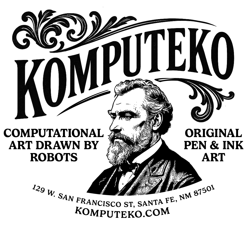 KOMPUTEKO - Computation Art Drawn by Robots - Original Pen & Ink Art